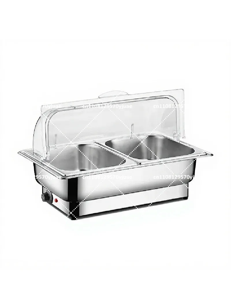 Stainless Steel Electric Buffet Heater Visual Transparent Clamshell Insulation Pot for Hotel Canteen