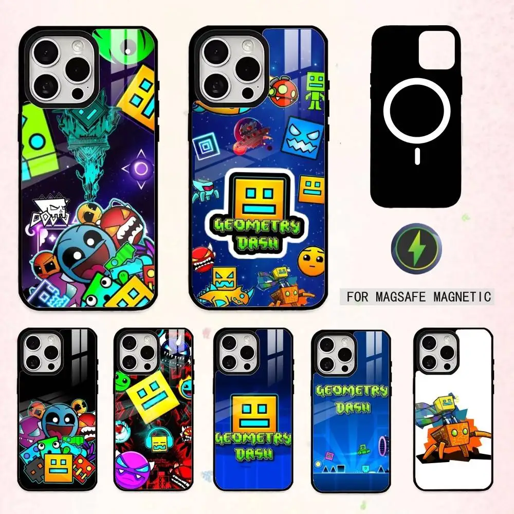 

cool G-Geometry D-Dash Game Phone Case For iPhone17,16,15,14,13,12,11 Plus,Pro Max Magnetic For Magsafe Wireless Charging