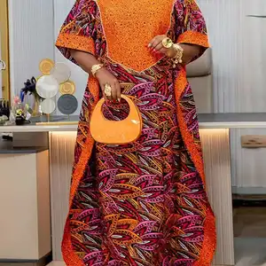 Vonda-Long Summer Vandada Bohemian Printed Female, Half Mango, Casual, Dress Maxi Loose, Kaftan Extragrande, Holiday, Plus Size, 5xl 10 Main Sales Long Plus Size Dress - №10