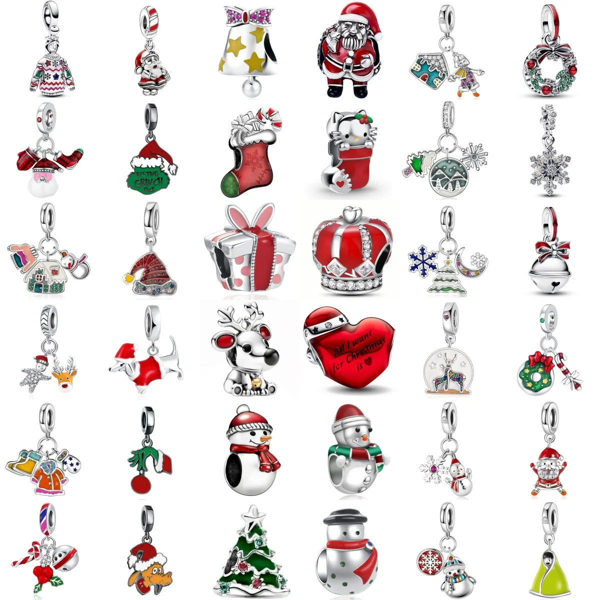 

Новинка 2023 года, серебряная рождественская серия S925, 1 Санта-Клаус, носки, свитер, подарочная коробка, подвеска, подходит для оригинальных браслетов, ожерелий