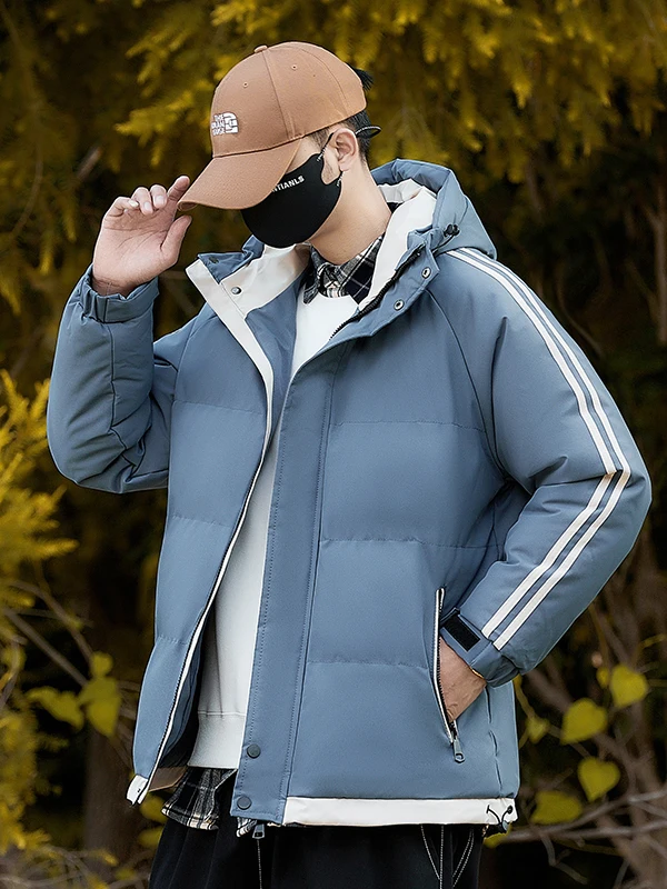 

Мужская зимняя хлопковая куртка с капюшоном, свободного кроя, универсального цвета, теплая, повседневная, молодежная, модная.