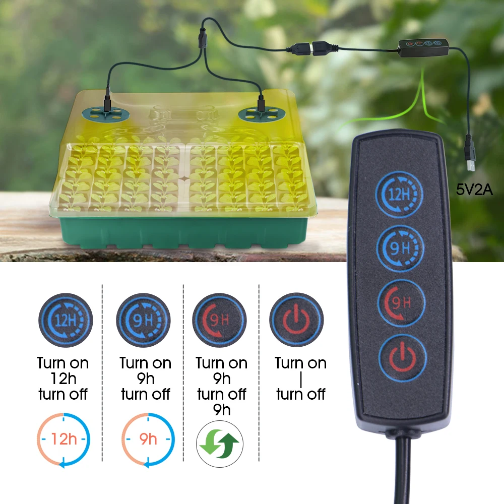 Grow Light Seedlings Box with Timer Controller for Greenhouse Garden Vegetables Seeds Germinatio Tray Plant Cultivat Nursery Pot