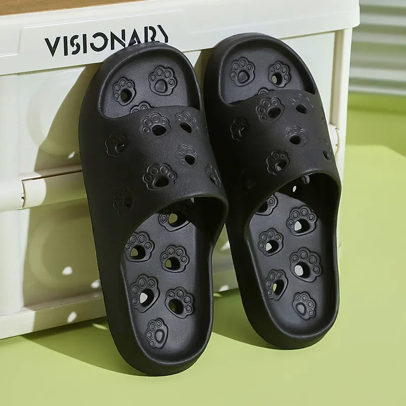 Hollow Out Bathroom Slippers Women Hole Quick Drying Anti Slip Shower Slides Woman Summer Super Light Soft EVA Home Slippers