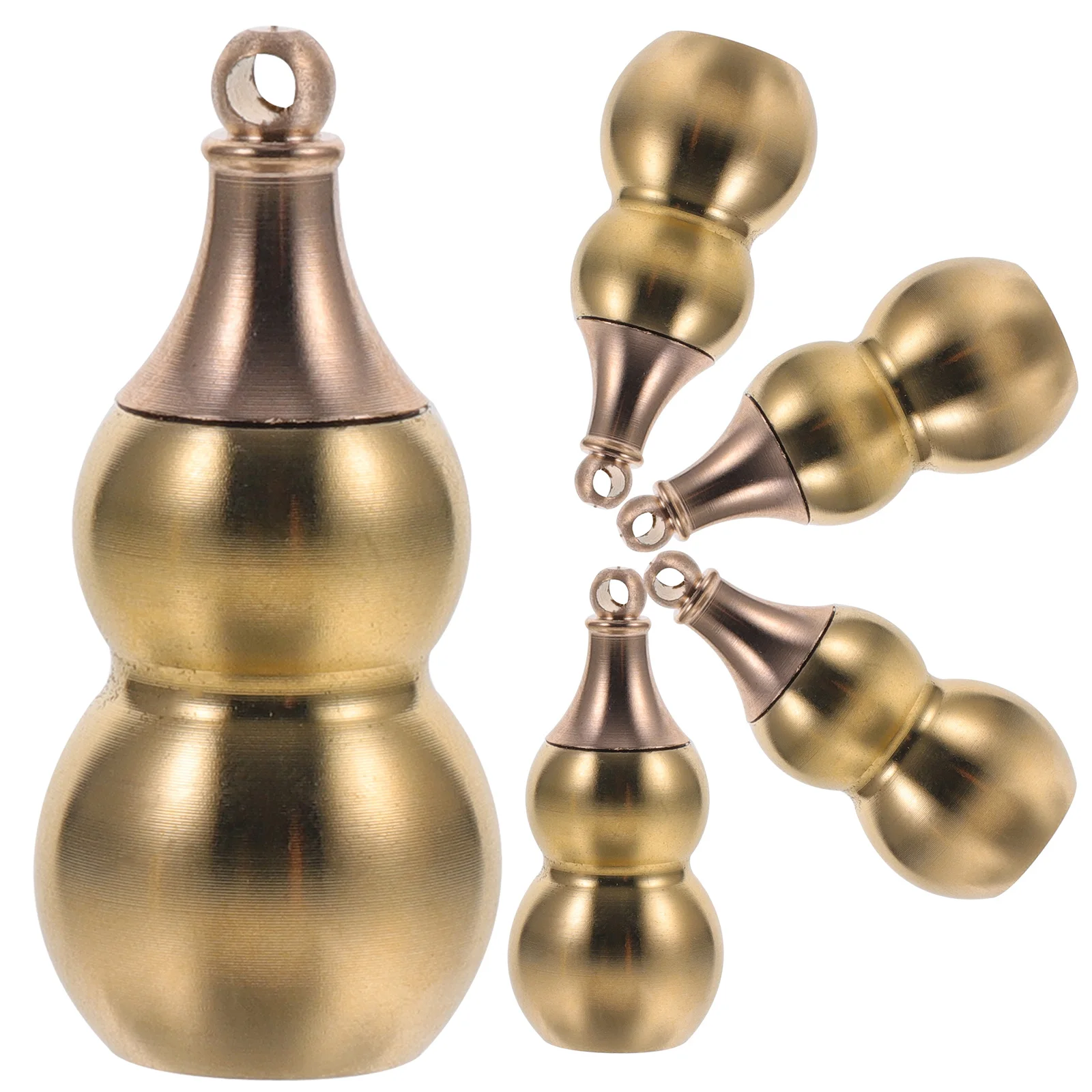 

5 Pcs Copper Gourd Pendant Keychains Lanyard Brass Jewelry Charms for Making Gifts DIY Necklace Bracelet Anklet Beading Projects