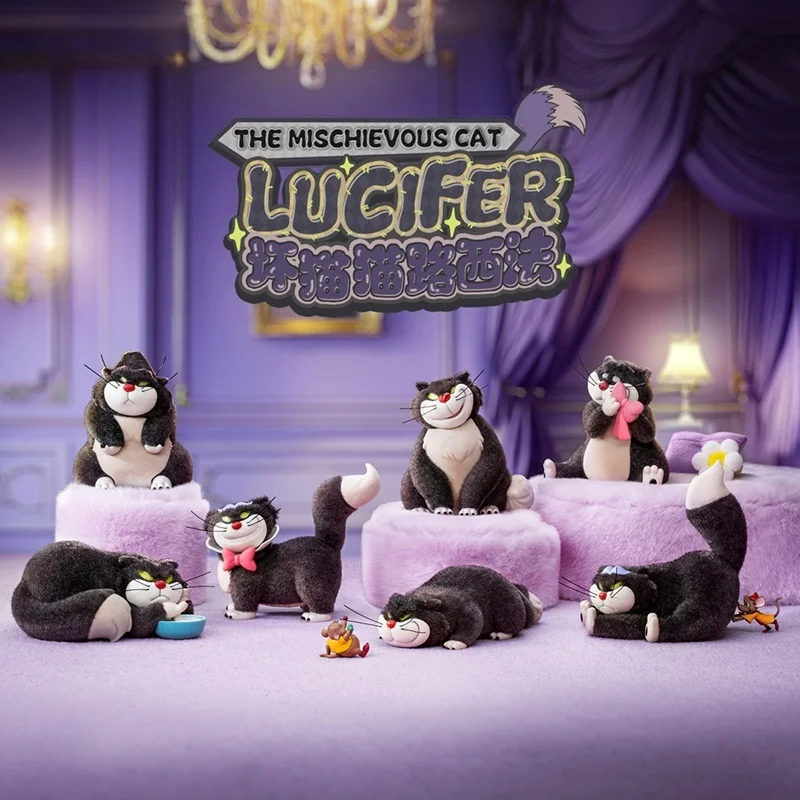 

Оригинальная плюшевая фигурка Disney Bad Cat Lucifer, милая коллекционная фигурка, модная слепая коробка, игрушка в подарок, домашний декор, товары для домашних животных