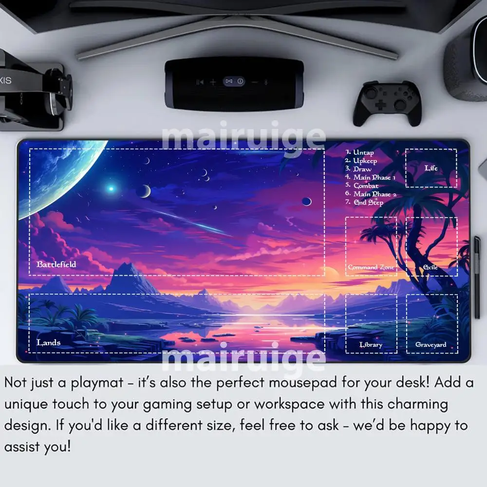 Sunset Scenery Mouse Pad Magic Party Game Mat Durable Rubber for MTG TCG Games 350X600 Mousepad Office Desk Mats Friendly Design