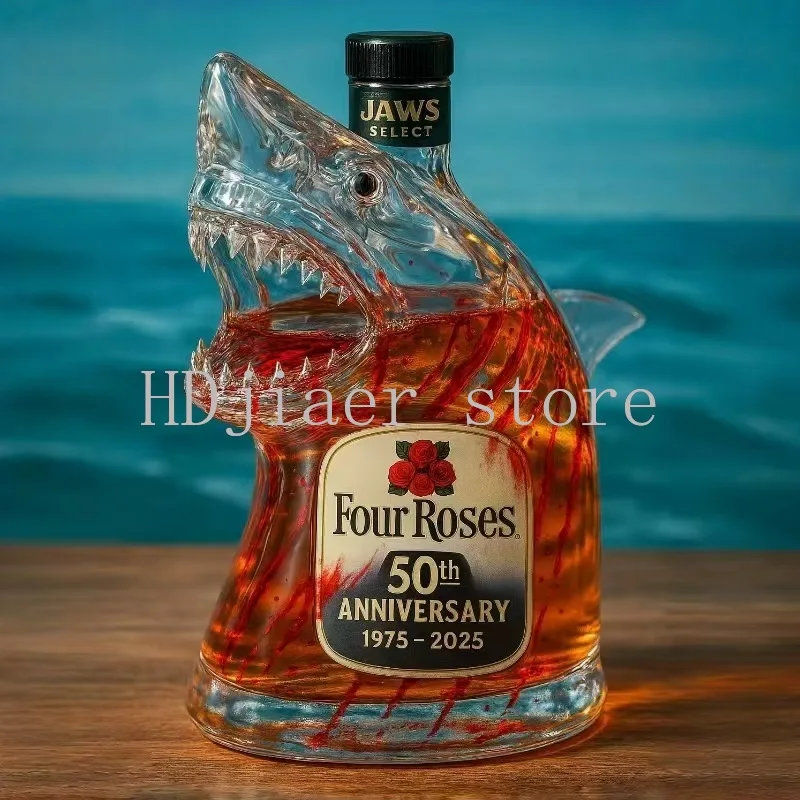 

Trendy Shark Whiskey Decanter Animal Design Glass Wine Bottle Perfect for Whiskey Lovers & Bar Decoration
