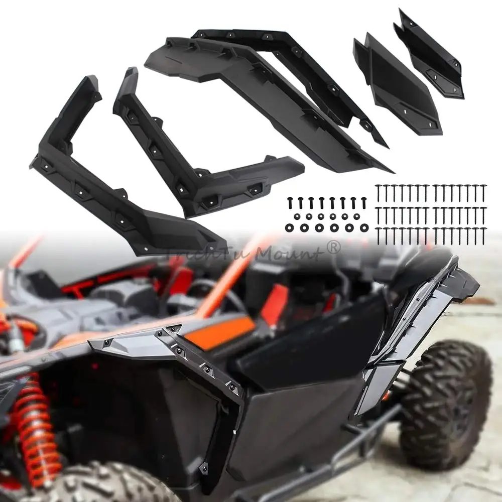 Black Outer Fender Flares Extensions Fits For Can-Am Maverick X3 Max RR Maverick 1000 2014-2023 Polypropylene UTV Splash Shield