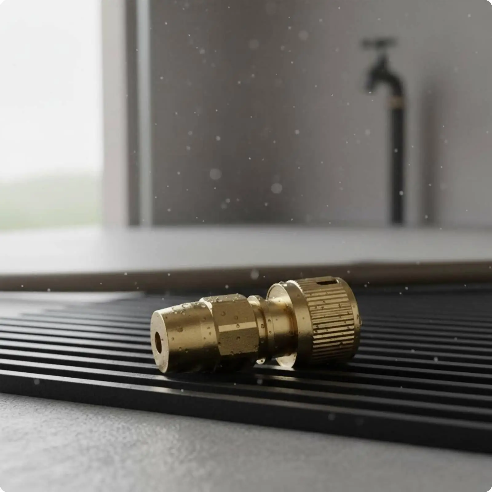 Brass Hose Connector 3 Way Quick Coupling Leak Prevention Water Adapter for Garden Pipe Fittings or Car Wash Hoses