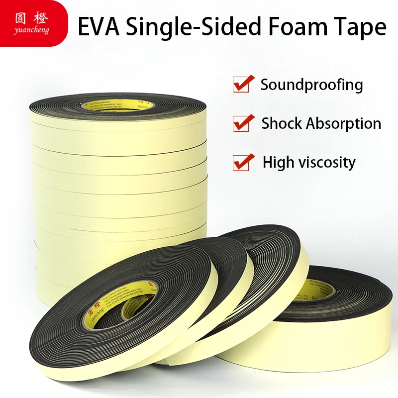 

EVA Sponge Single-Sided Tape Shockproof Car Foam Pad Sound Insulation Buffer Anti-Collision Sealant Strip 10-50MM