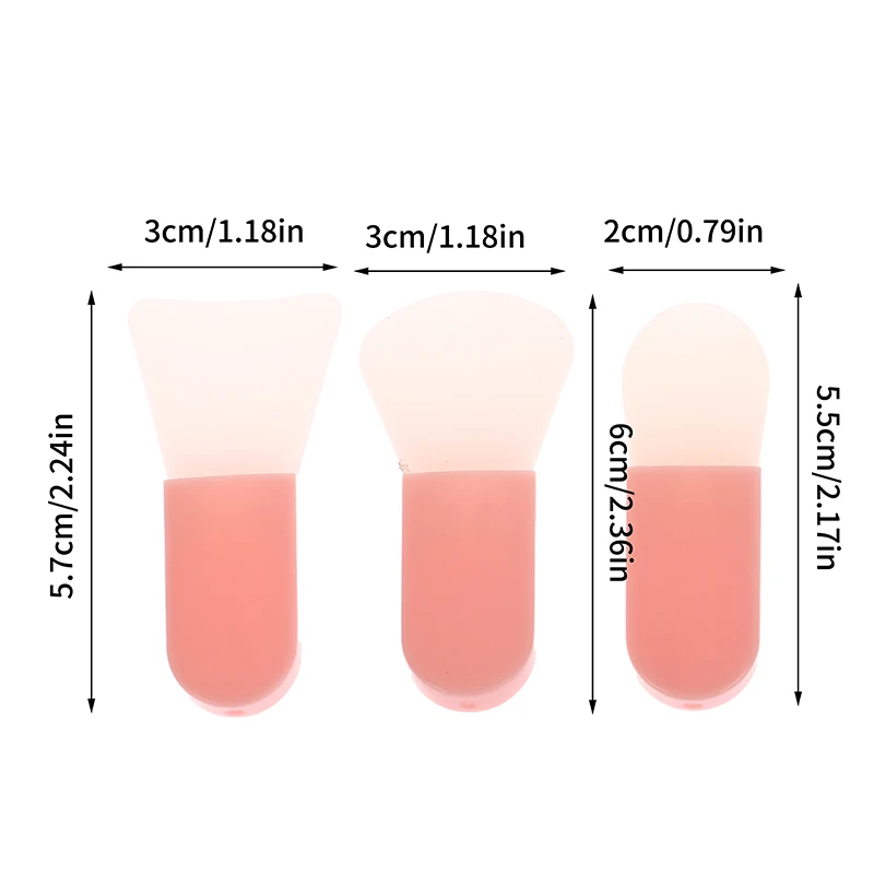 ミニシリコンマスクブラシ,ソフトヘッドミックスアプリケーション,美容院ブラシ,メイクアップツール,1箱あたり3個