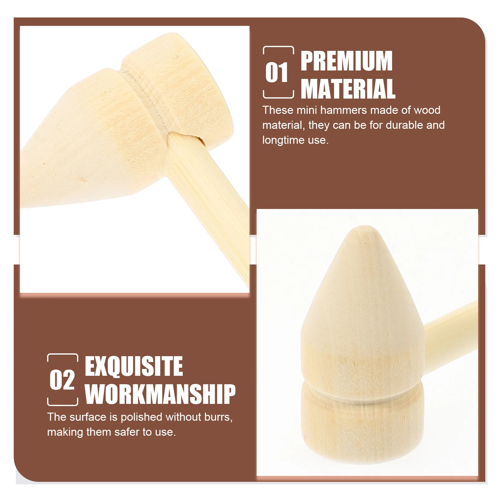 15 قطعة المطارق الخشبية الصغيرة آمنة مصقول الاطفال المطرقة مجموعة التعليمية اليد التنسيق العين المطرقة لعبة للأطفال الصغار