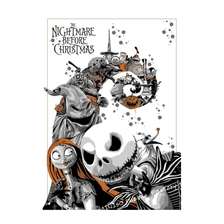 จิ๊กซอว์ปริศนาชิ้น Nightmare Before Christmas Disney ภาพยนตร์ปริศนาไม้สําหรับผู้ใหญ่เด็กของเล่นเพื่อการศึกษา Tangram