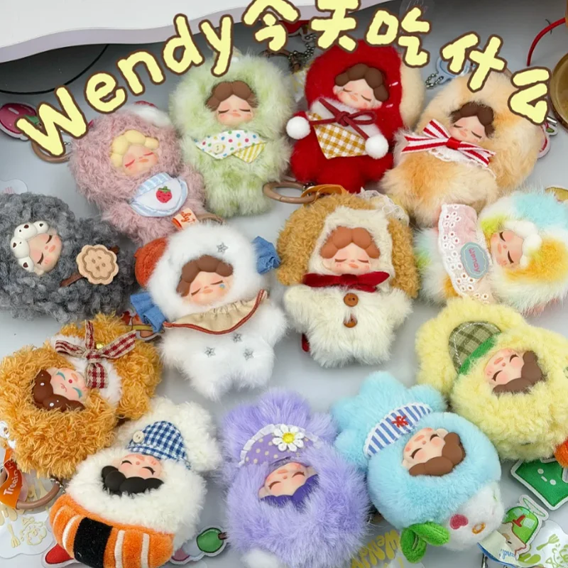 

New Genuine Wendy What To Eat Today Mini Plush Blind Box Surprise Mystery Box Fashionable and popular dolls Cute bag pendants