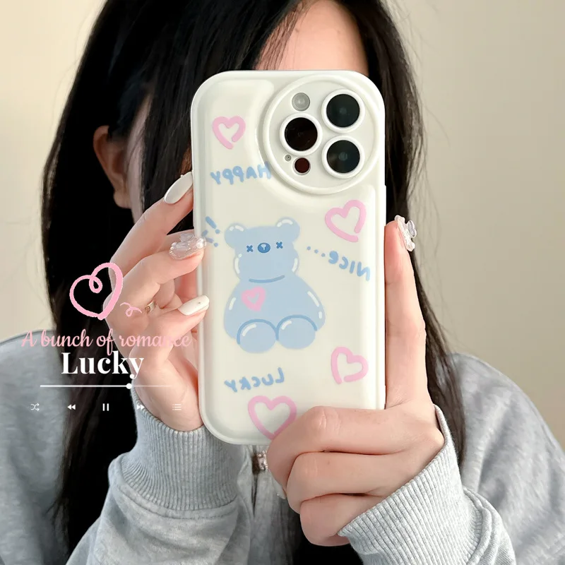 Fashion and cute little bear silicone mobile phone case for iphone 14 13 12 11 Pro Max PLUS Mini X XS XR 6 7 8 Shockproof shell