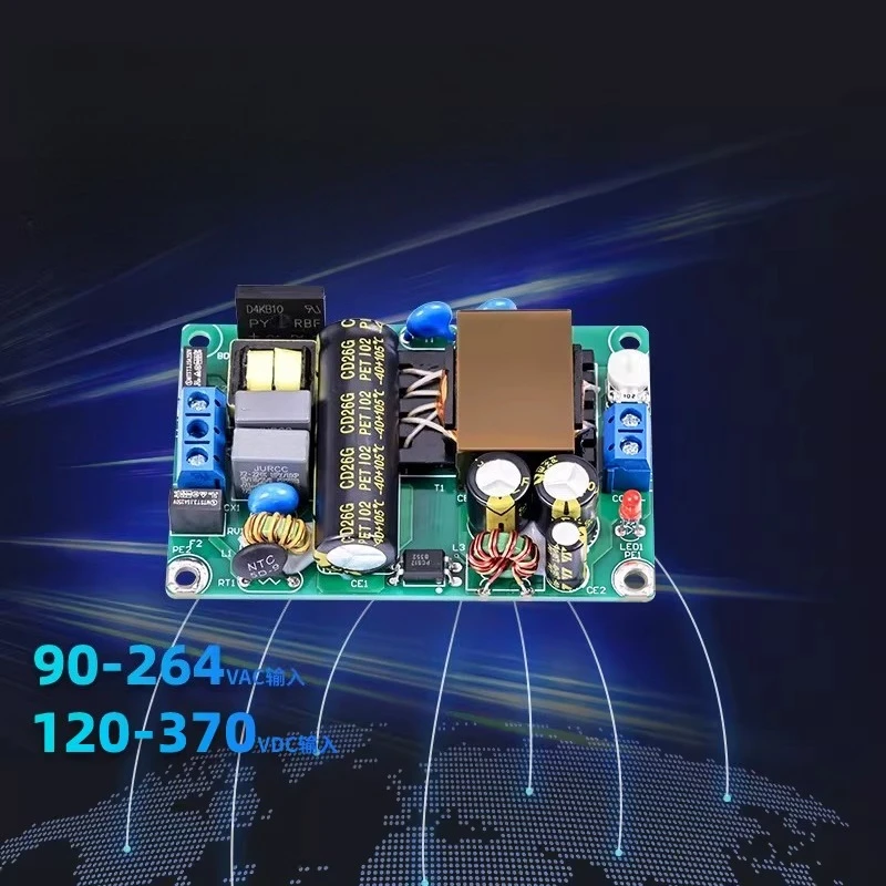 12V4A/24V2A Switching Power Supply Board, Slim Industrial Grade for AC-DC Isolated Step-Down Module 220V to 48W