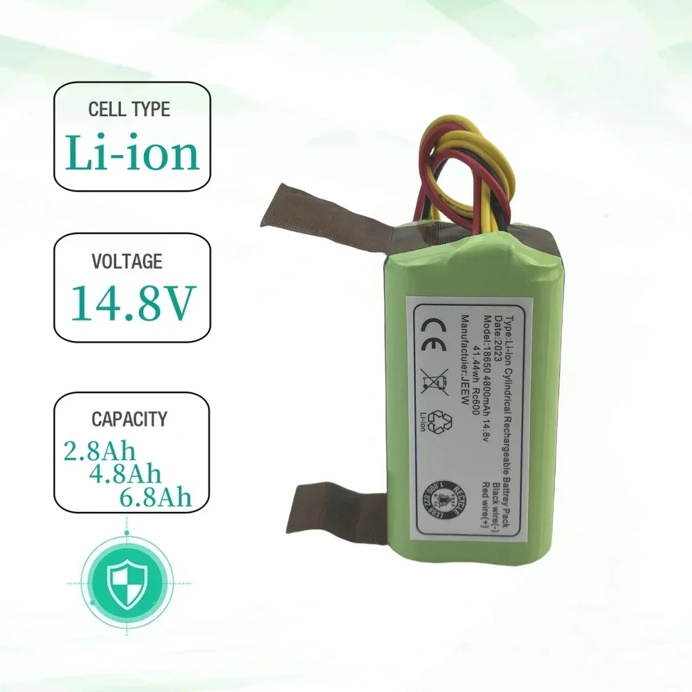 

14.8V Vacuum Cleaner Robot Battery 2.8Ah/4.8/6.8Ah, INR18650 M26-4S1P, Mamibot EXVAC660, DEXP MMB-300, Gutrend Fusion 150
