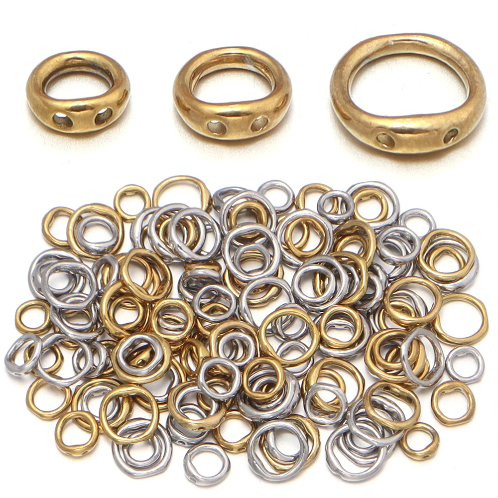 10Pcs Stainless Steel Necklace Clasps End Double Hole Connectors Hooks for Necklace Bracelet Jewelry Making DIY Accessories
