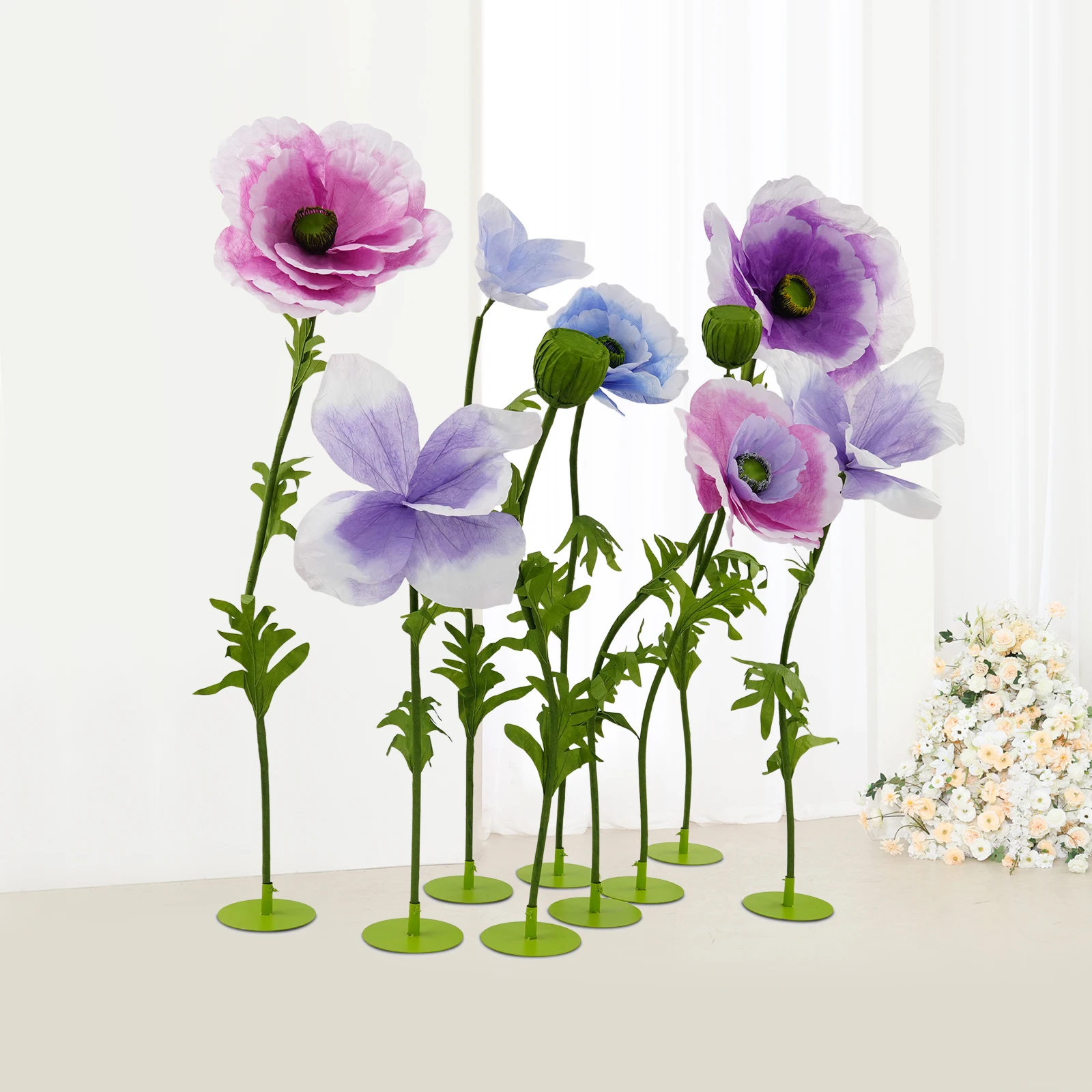 

Artificial Flowers for Decoration Giant Artificial Flowers 9-Piece Set of Large Fake Flowers for Various Party Decorations