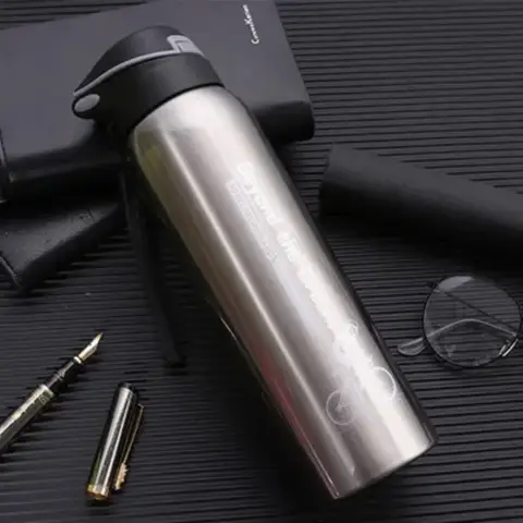 500ML Bicycle Water Bottle Vacuum Stainless Steel Cycling Water Bottle Double Walled Simple Thermo Mug Insulated With Straw