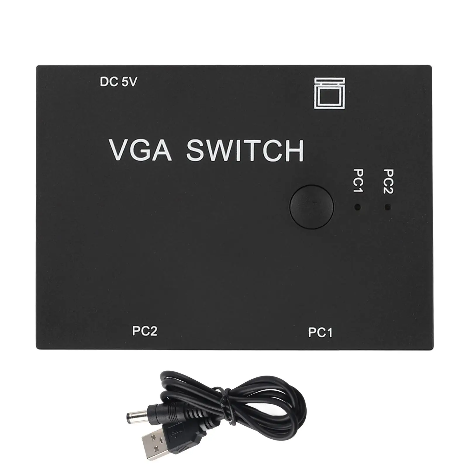 

VGA Splitter 2 In 1 Out Dual Port HD Switcher Compact Computer Accessory