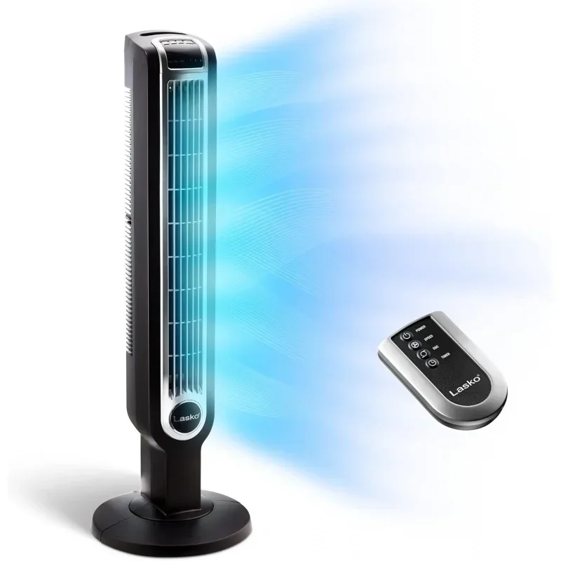 

QWOscillating Tower Fan,3 Quiet Speeds,Timer,Remote Control,For Bedroom,Kitchen,Office,36",Black,2511