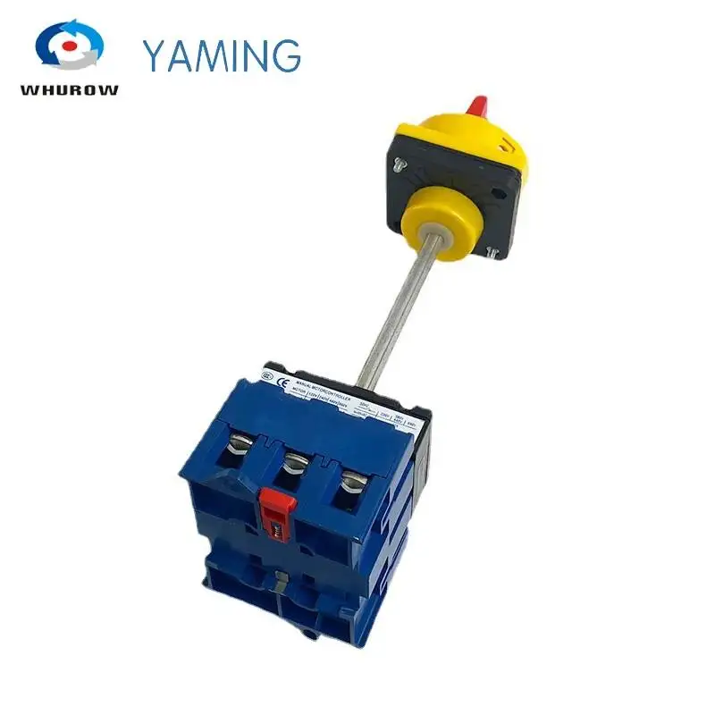 Disconnect Isolator Switch With Aluminium Bar DIN Rail Mounted 80A 3/P On-off Padlock Rotary Cam Cabinet Control YMD11-80B/4P