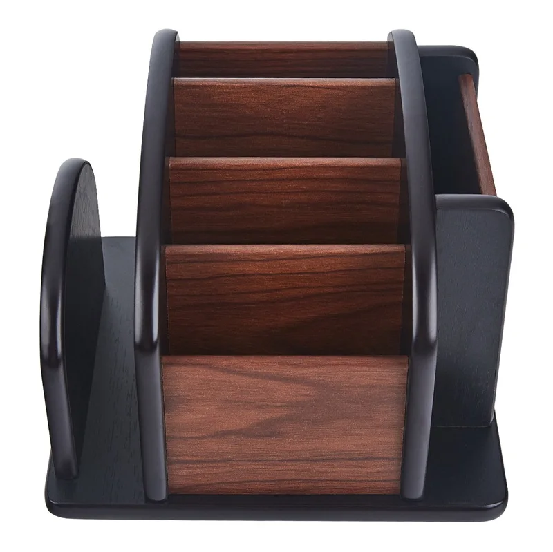 Multi-purpose Desktop Remote Control Storage Box Office Wooden Desktop Item Storage Pen Holder Stationery Holder
