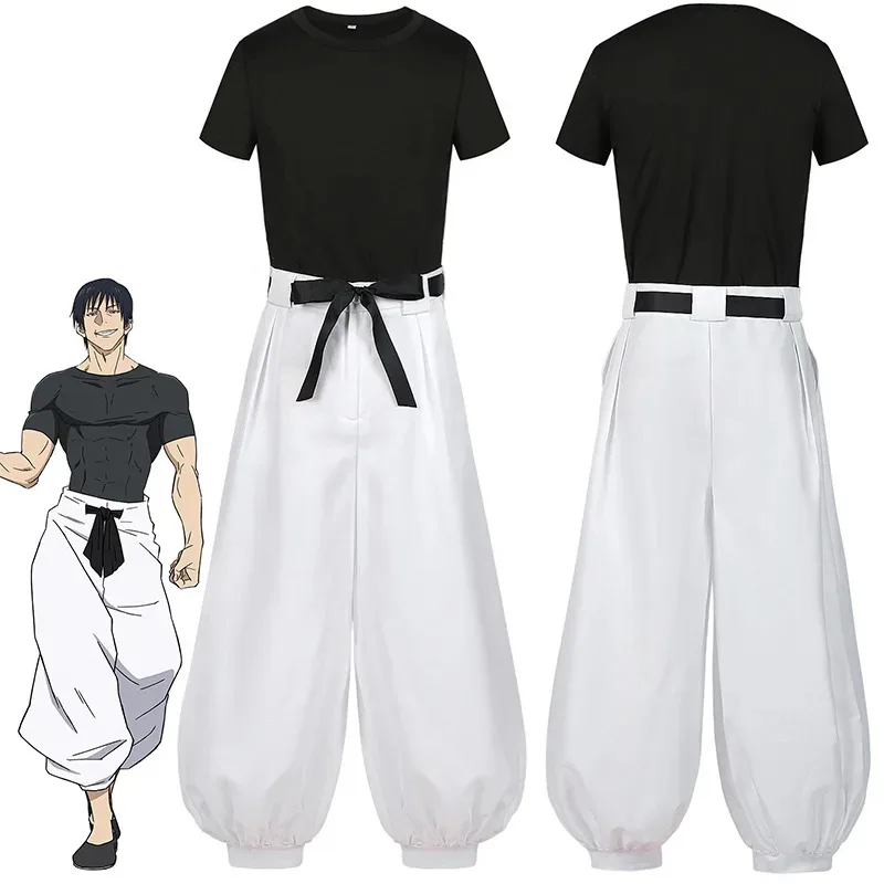 2025 yiyi Jujutsu JJK Manga Anime Fushiguro Toji Satoru Gojo Cosplay Costume Wig T-shirt Pants Rose Net Halloween Christmas