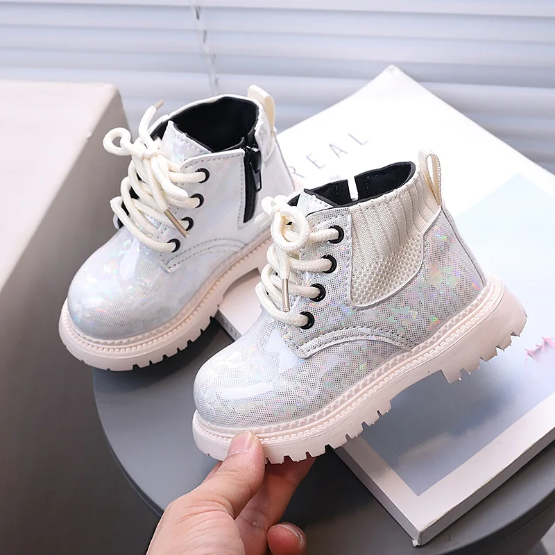 New Autumn Children Leather Boots Boys Shoes Kids Fashion Boots Baby Ankle Short Boots Sports Sneakers Winter Shoe for Girl Kids