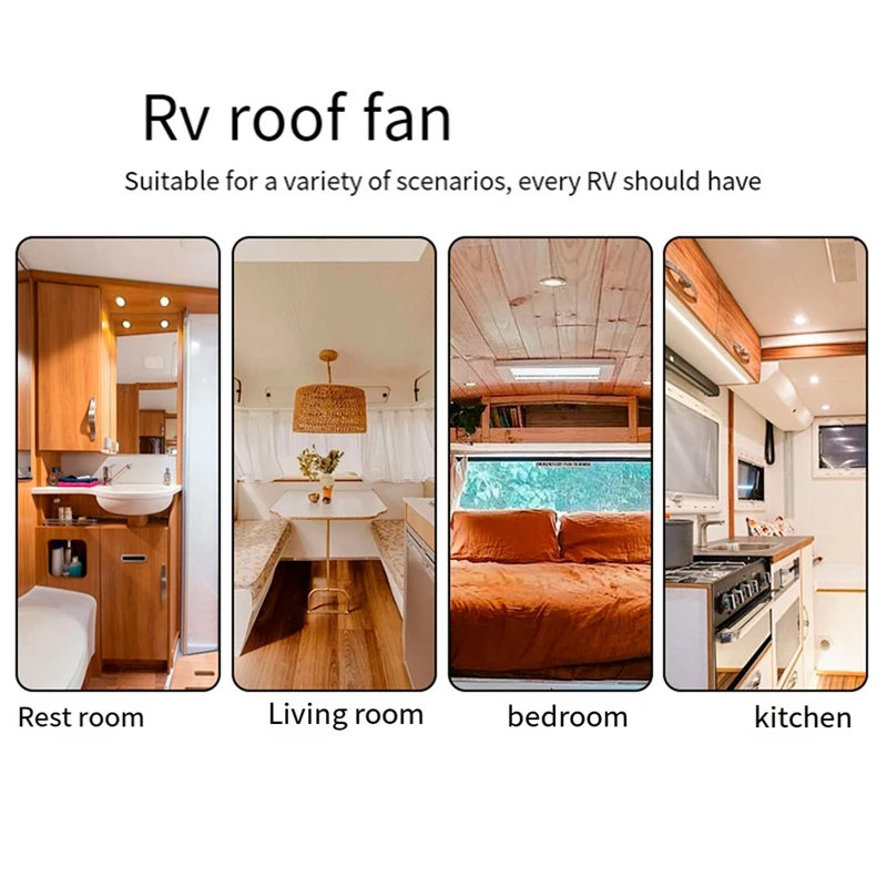 RV Solar Ventilation Fan Solar Powered Ceiling Vent With Fan For RV, Marine, Camper, Shed, Trailer