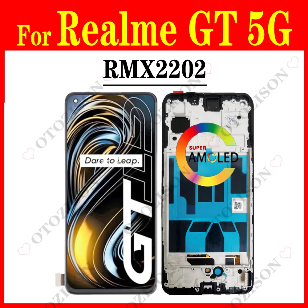 RMX2202 LCD Display For OPPO Realme GT 5G LCD With Frame Screen Touch Sensor Digitizer Assembly For Realme GT 5G Replacement