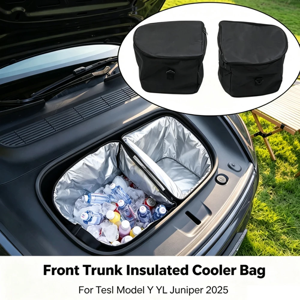 For Tesla Model Y YL Juniper 2025 Frunk Cooler Organizer Insulation Bag Front Trunk Storage Insulated Outdoor Camping Protector
