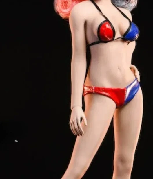 Bikini rojo y azul a escala 1/6 para mujer, ropa interior, calzoncillos, traje de baño, modelo para 12 pulgadas, accesorios, figuras de acción