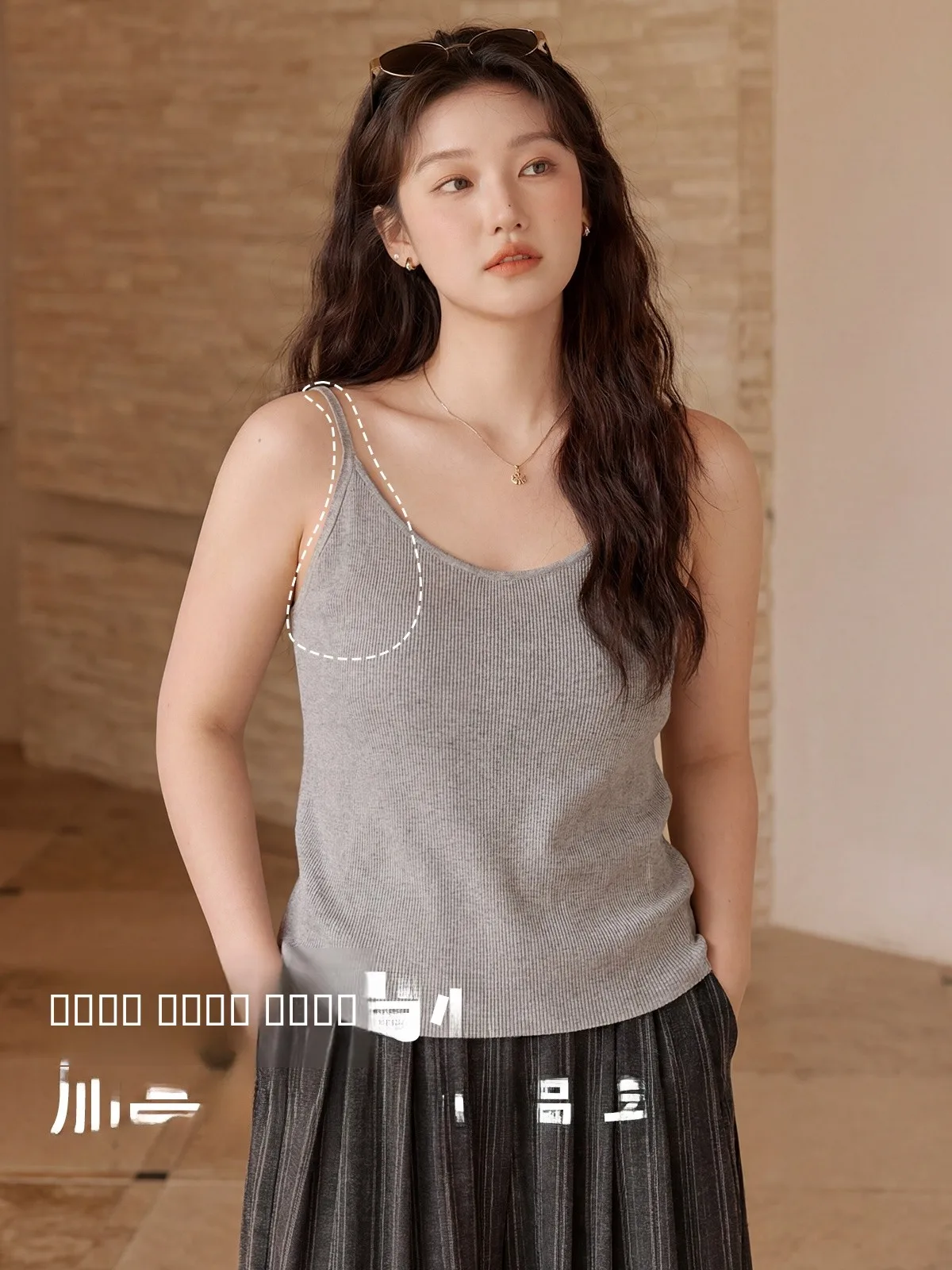 

Cloud Soft Feeling Lyocell Elastic Large Size Women's Basic round Ne Vest Casual Sle Spring Loose Fit Regular Length