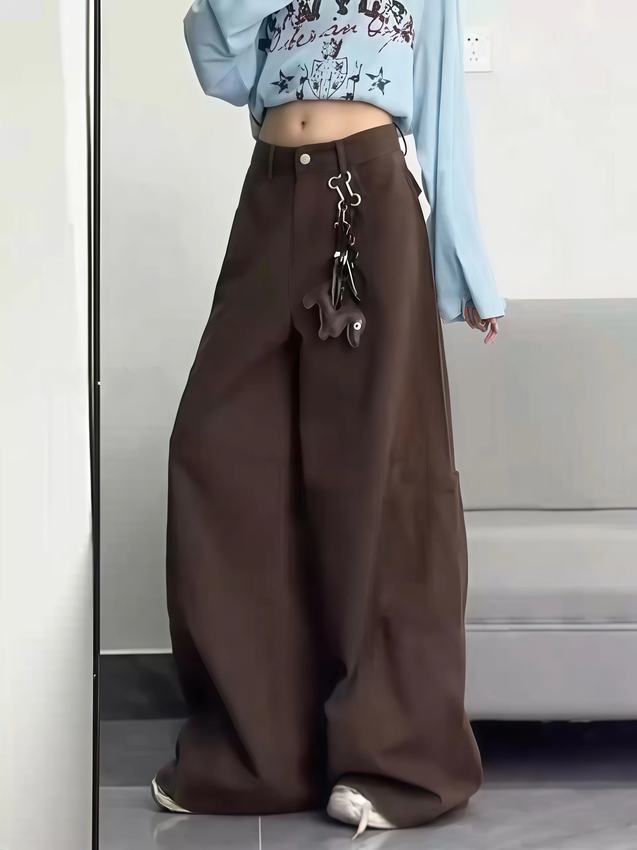 

American Sle Loose Wide Leg Workwear Pants Men Women Straight Cut Trousers Deconstructed Patchwork Drapey Knife