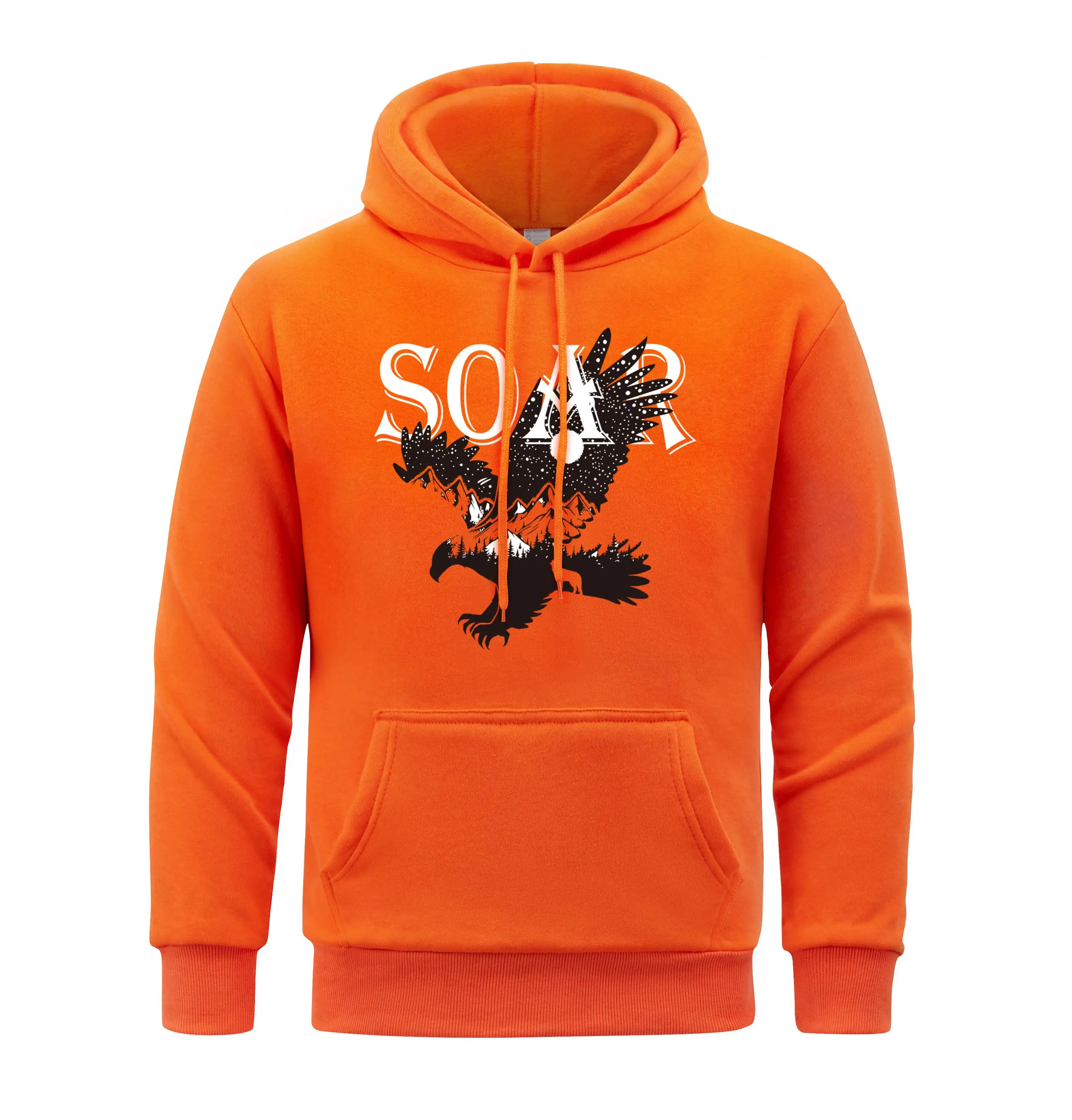 The Eagle Spreads Its Wings And Flies High Hooded Man Brave  Hoody Free Men Hoodie fur-liner Spring Autumn Pullover