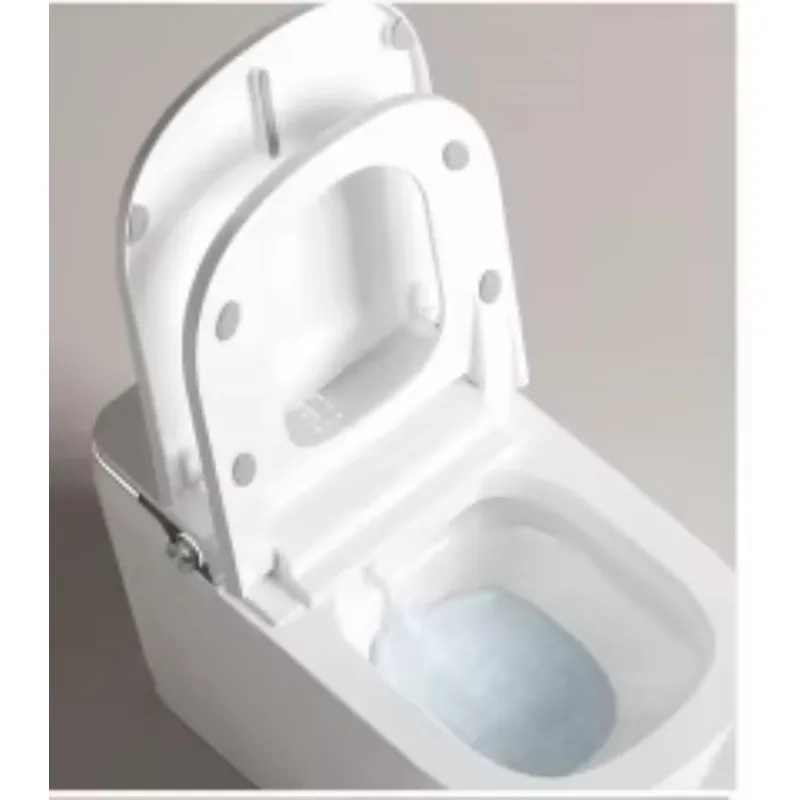 White Smart Toilet Square Bowl Floor Mounted Heated Seat Foot Sensor App Control P/S-Trap Compatible for Hotel Home Bathroom