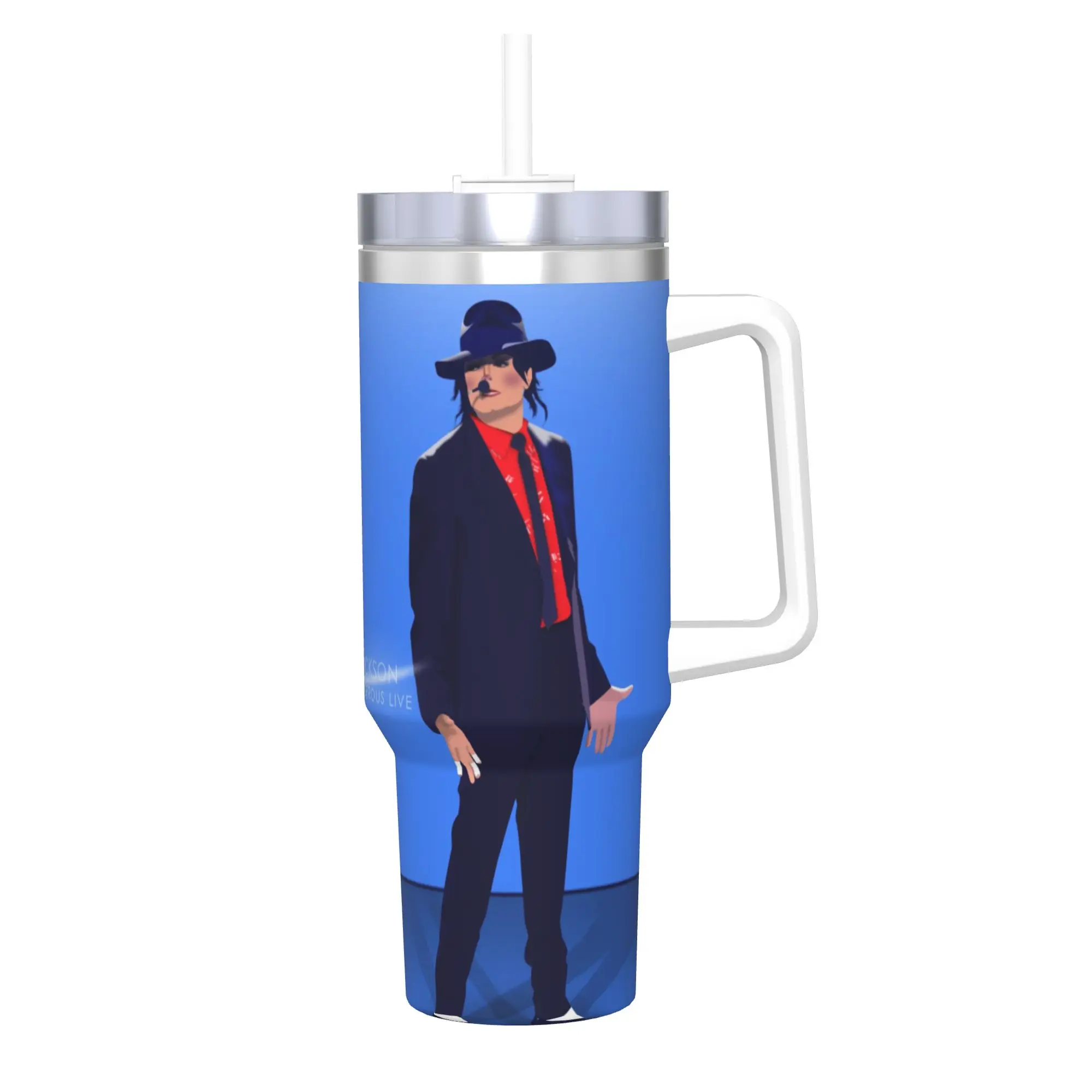 Stainless Steel Tumbler Michael Jackson Coffee Mug MJJ Pop Music Singer Portable Cold Drink Mugs Cup Travel Water Bottle