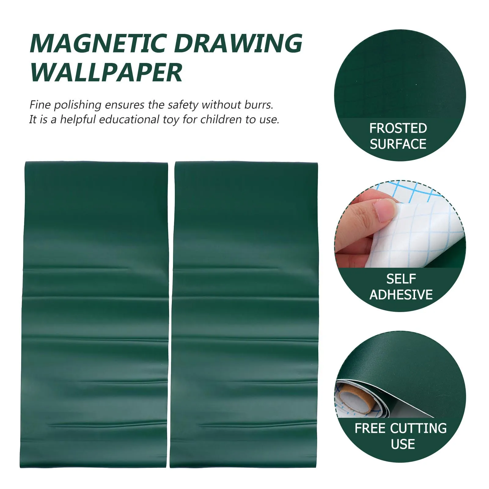 Autocollant mural pour tableau noir, 2 pièces, papier peint auto-adhésif pour dessin, pour éducatif, Graffiti réutilisable en Pvc