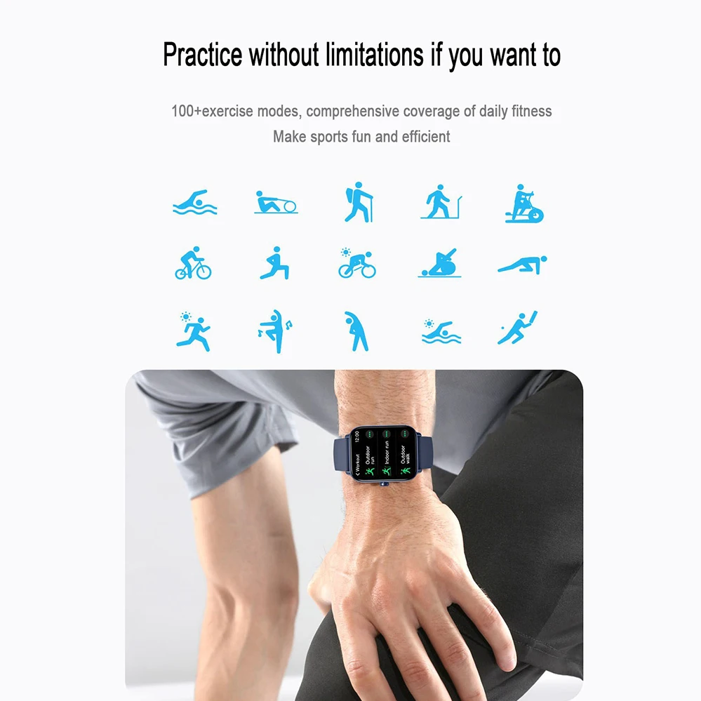 New non-invasive intelligent Bluetooth watch for heart rate blood pressure monitoring multi sport mode watch for women fashion