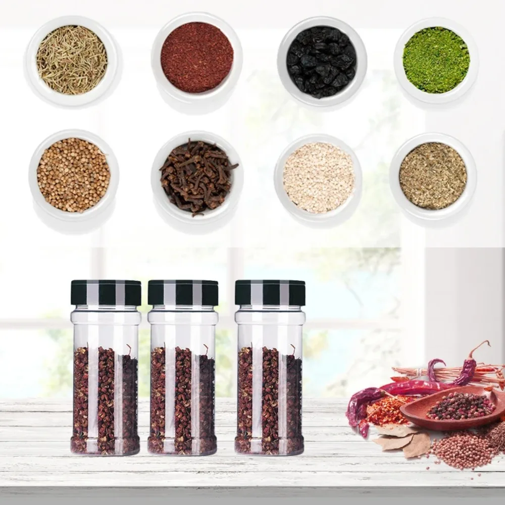 New Portable Condiment Bottle Camping Plastic Seasoning Jar BBQ Spice Pepper Shakers