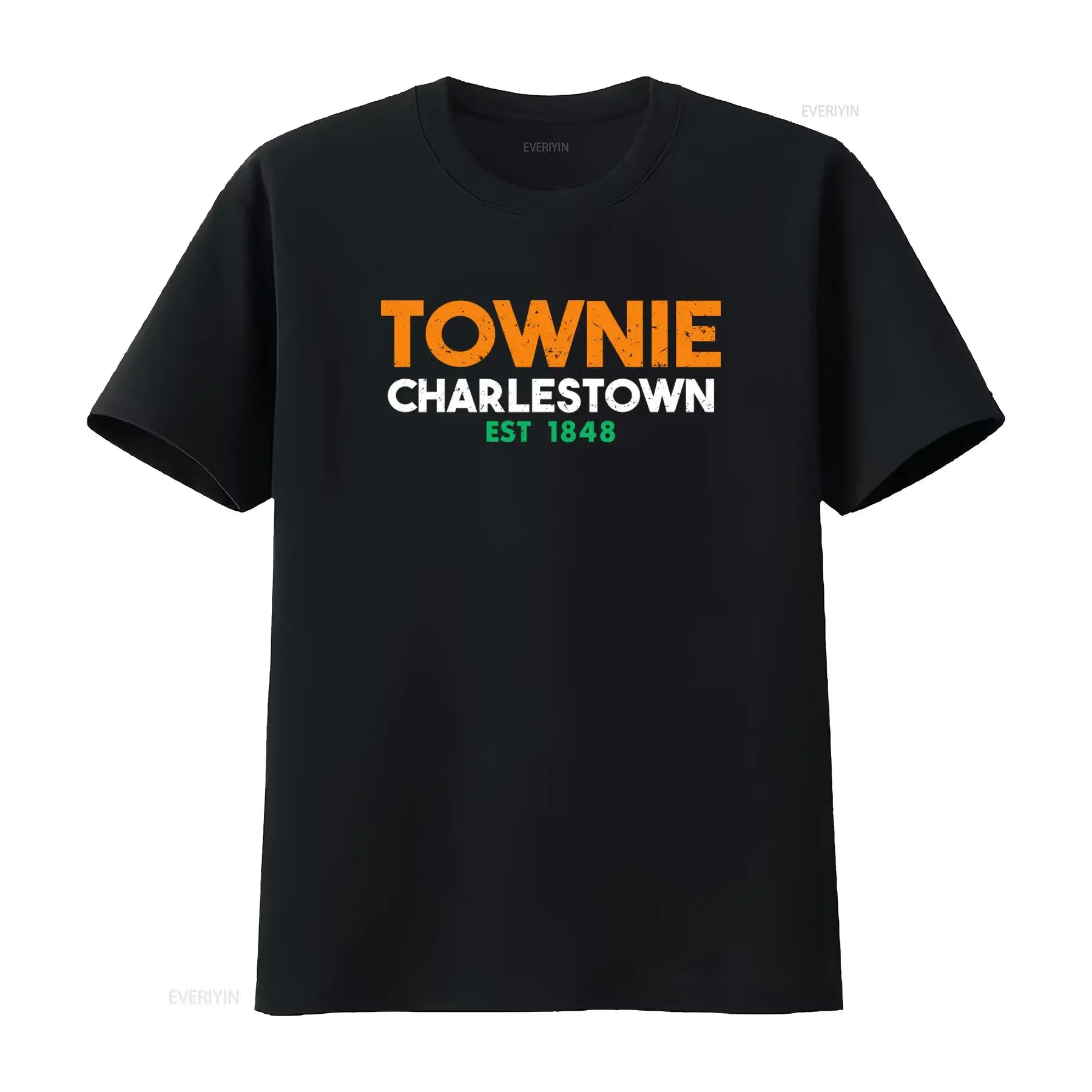 Vintage Townie Charlestown Established 1848 T Shirt Massachusetts Retro Style vintage Washed Casual streetwear Stretched Unisex