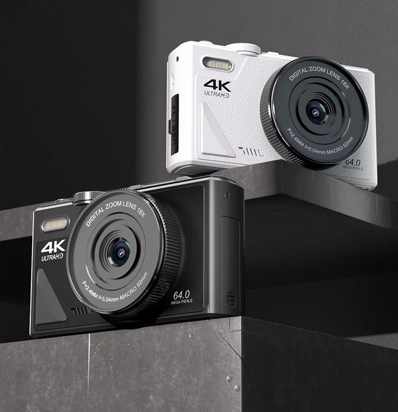 

D1 Детская фотокамера 64MP Ultra HD 18-кратный оптический зум 4K Камера с откидным экраном для селфи Профессиональная цифровая камера для съемки