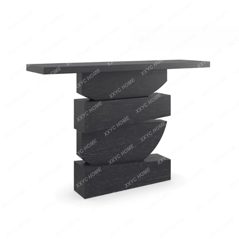 AA creative solid wood entrance table, living room end view table, strip case storage table, home narrow case table
