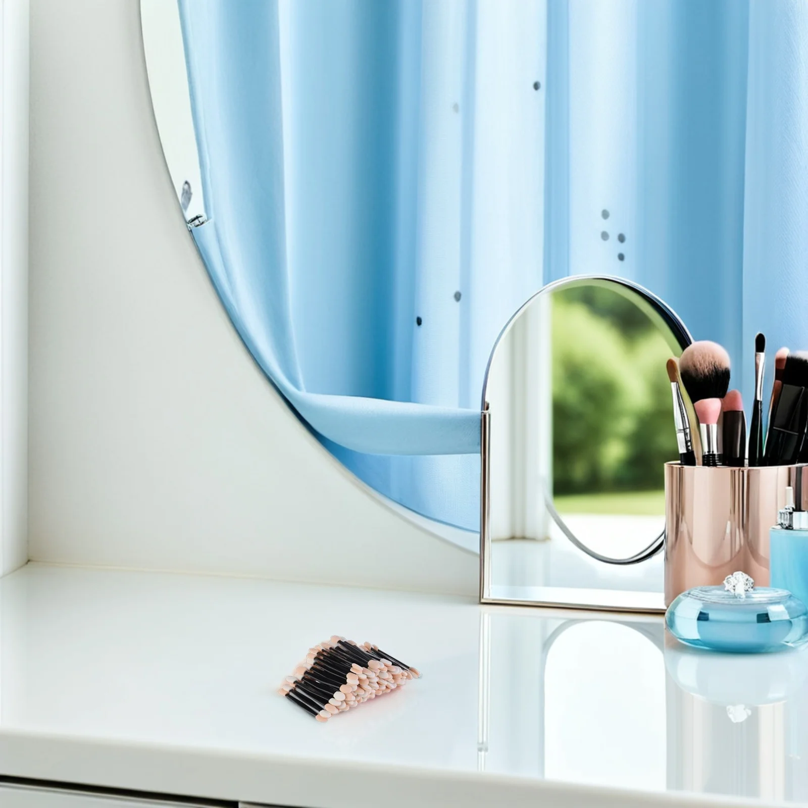 50 pennelli per ombretto usa e getta, applicatori in lattice a doppia estremità, strumenti per il trucco monouso puliti per la notte di ballo di fine anno, festival di nozze