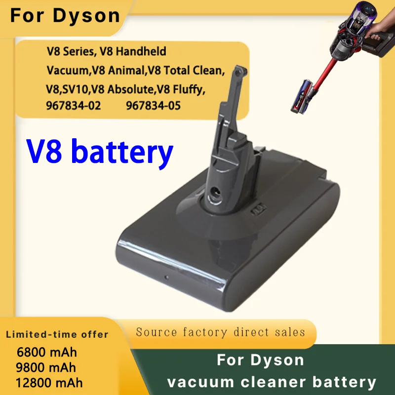100%New Compatible with Dyson V8 V10 V11 V15 V6 V7 Series SV07 SV09 SV10 V8 Handheld Vacuum Cleaner rechargeable battery