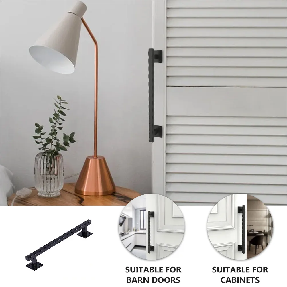 1Set Cabinet Pulls Handles For Pantry Door Handle Furniture Maker Carbon Steel Sliding Heavy Duty Barn Sturdy Hardware
