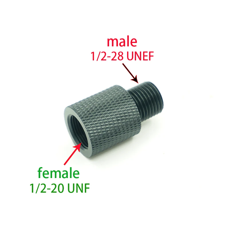 1-2x20 and 1-2X28 Right Thread Converter Aluminum Outer Diameter 19mm Male and Female Thread Adapters