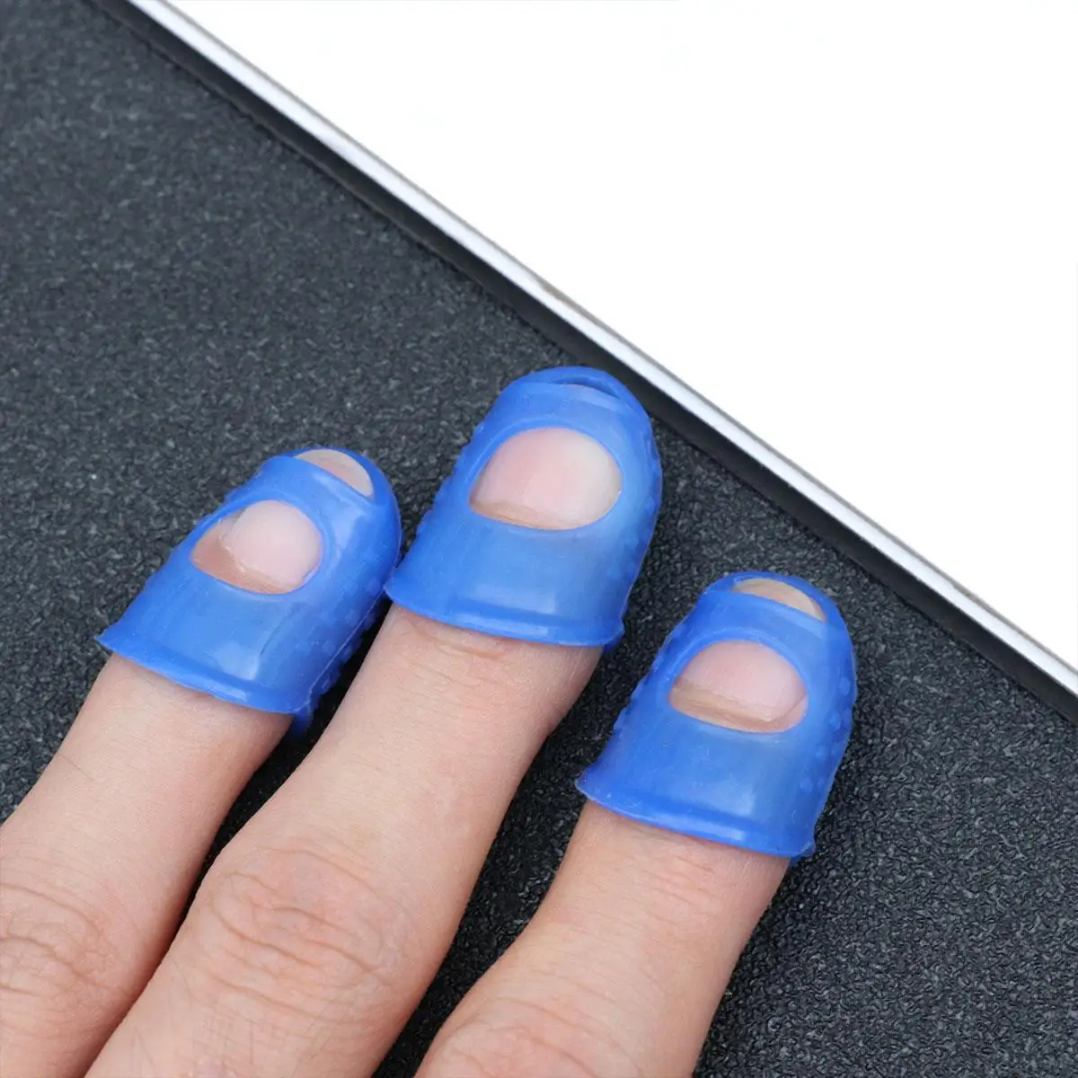 3 Pcs Fingertip Grips Cots Silicone Guard Guitar Protector Tips Protection Desk